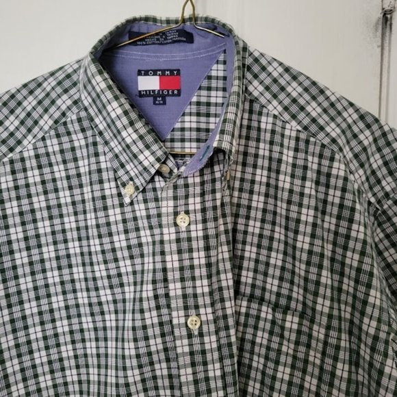 Tommy Hilfiger Short Sleeve Shirt Retro Vintage Size M - Picture 2 of 3